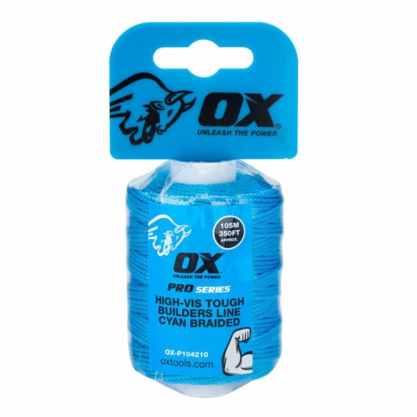 OX Pro Tough Nylon Braided Builders Line Cyan - 105m / 350ft