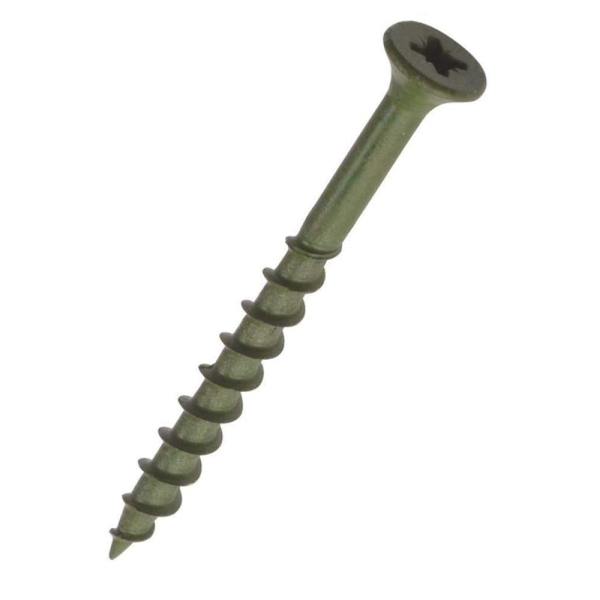 TIMBERFIX - 4.5 x 50 MM DECKING SCREWS BOX OF 200 POZI 2 GREEN FINISH