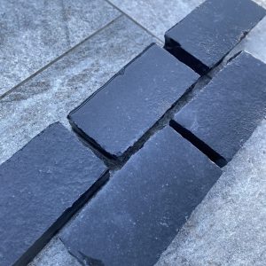 Black Limestone 100 x 200 mm Cobble Sets Riven