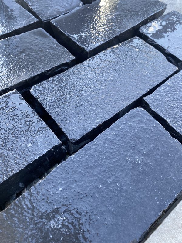 Black Limestone 100 x 200 mm Cobble Sets Riven - Image 2