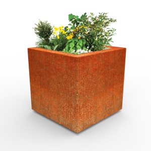 Rustic Patina Steel Cube Planters (With Free Delivery) - Image 3