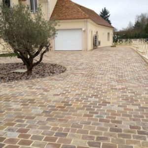 Autumn Brown 100 x 100 mm Cobble Sets Riven