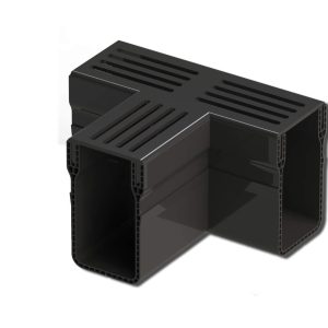 Black Powder Coated Aluminum threshold drain T junction