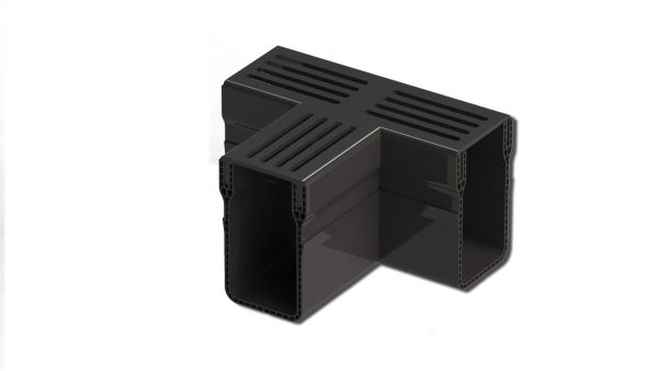 Black Powder Coated Aluminum threshold drain T junction