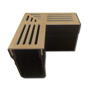 Corten Steel threshold drain corner unit