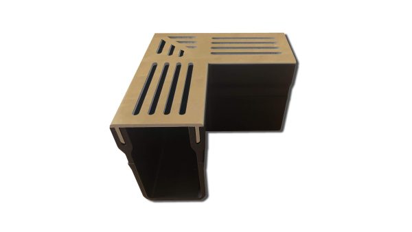 Corten Steel threshold drain corner unit