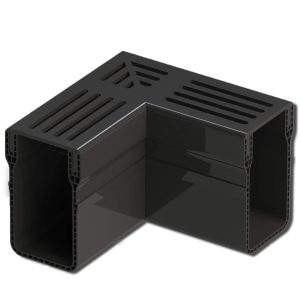 Black Powder Coated Aluminum threshold drain corner unit