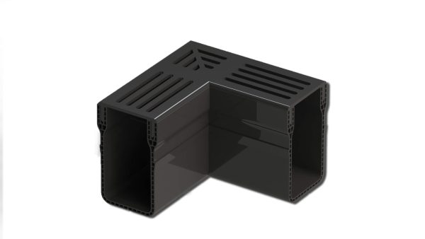 Black Powder Coated Aluminum threshold drain corner unit