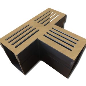 Corten Steel threshold drain T junction