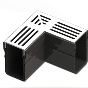 Silver Aluminum threshold drain corner unit