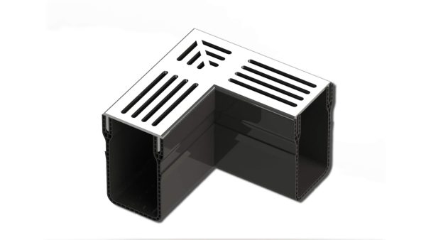 Silver Aluminum threshold drain corner unit